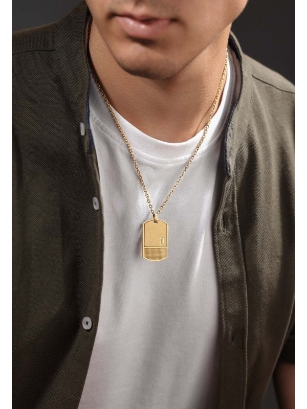 Police – Collar Identity Dorado para Hombre