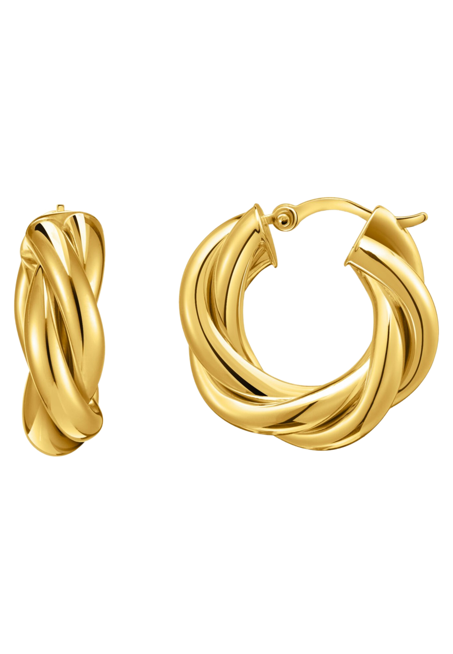 Gold-plated Hoop Earrings in Intertwined Design