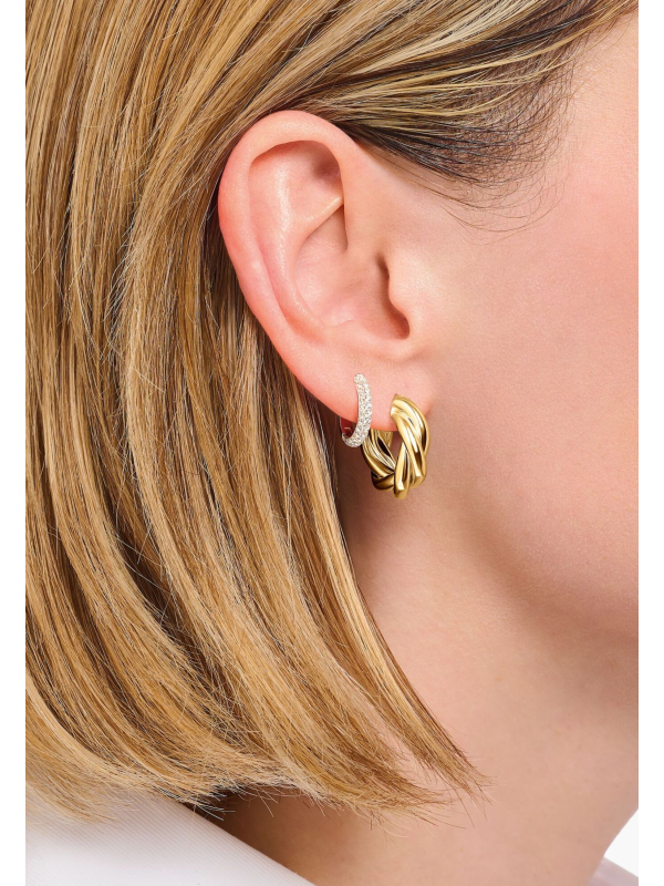Gold-plated Hoop Earrings in Intertwined Design