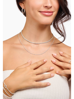 Collar de Plata con Piedras Blancas