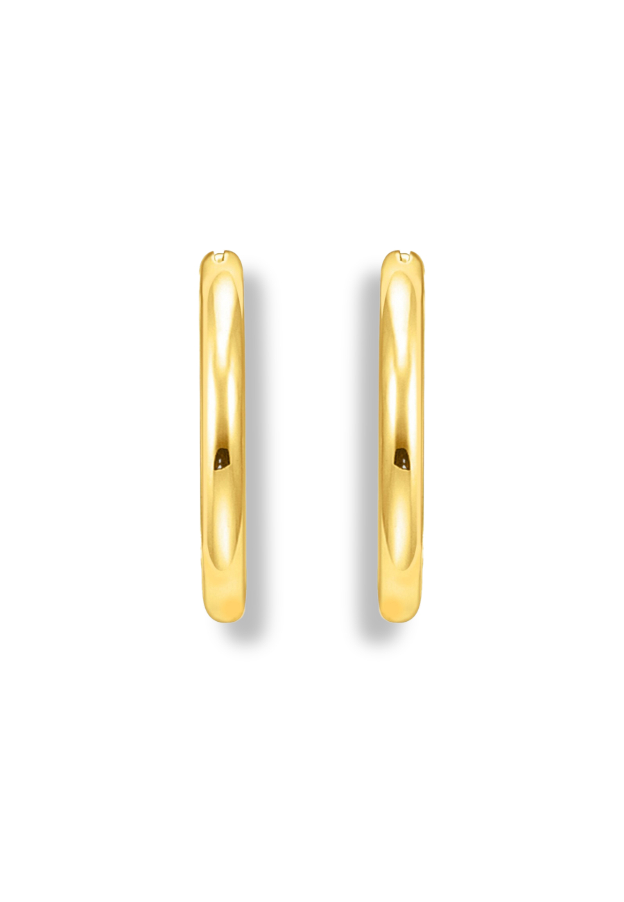 Gold-Plated Classic Hoop Earrings In Wider Shape