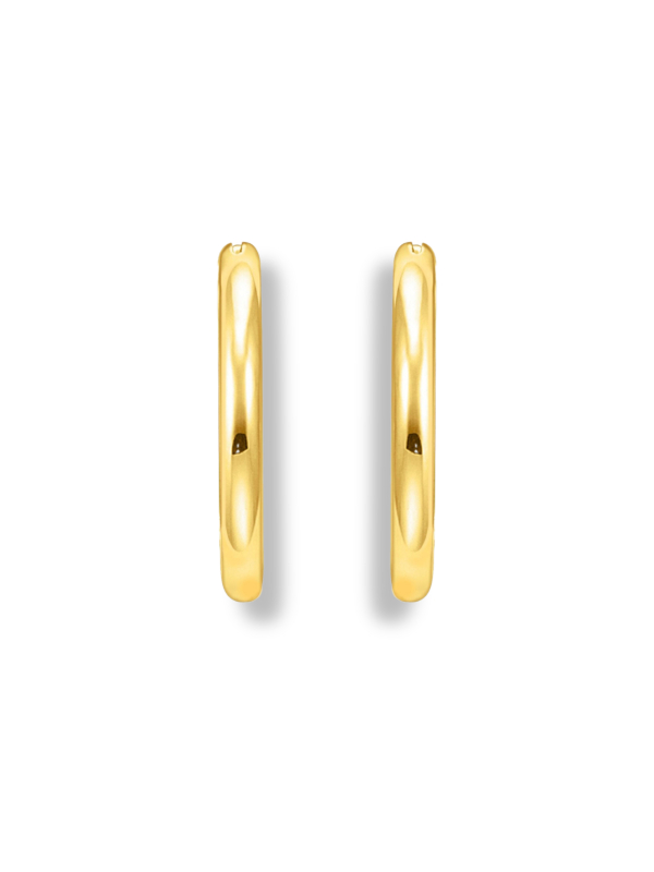 Gold-Plated Classic Hoop Earrings In Wider Shape