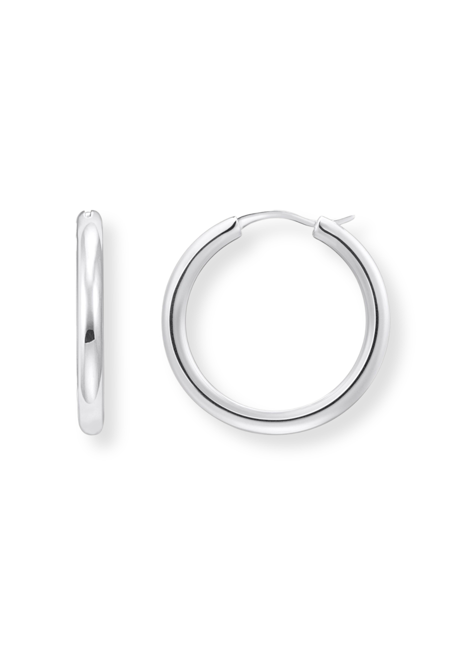 Créoles Classiques en Argent à Forme Plus Large