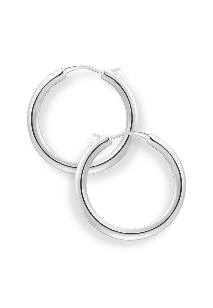 Créoles Classiques en Argent à Forme Plus Large