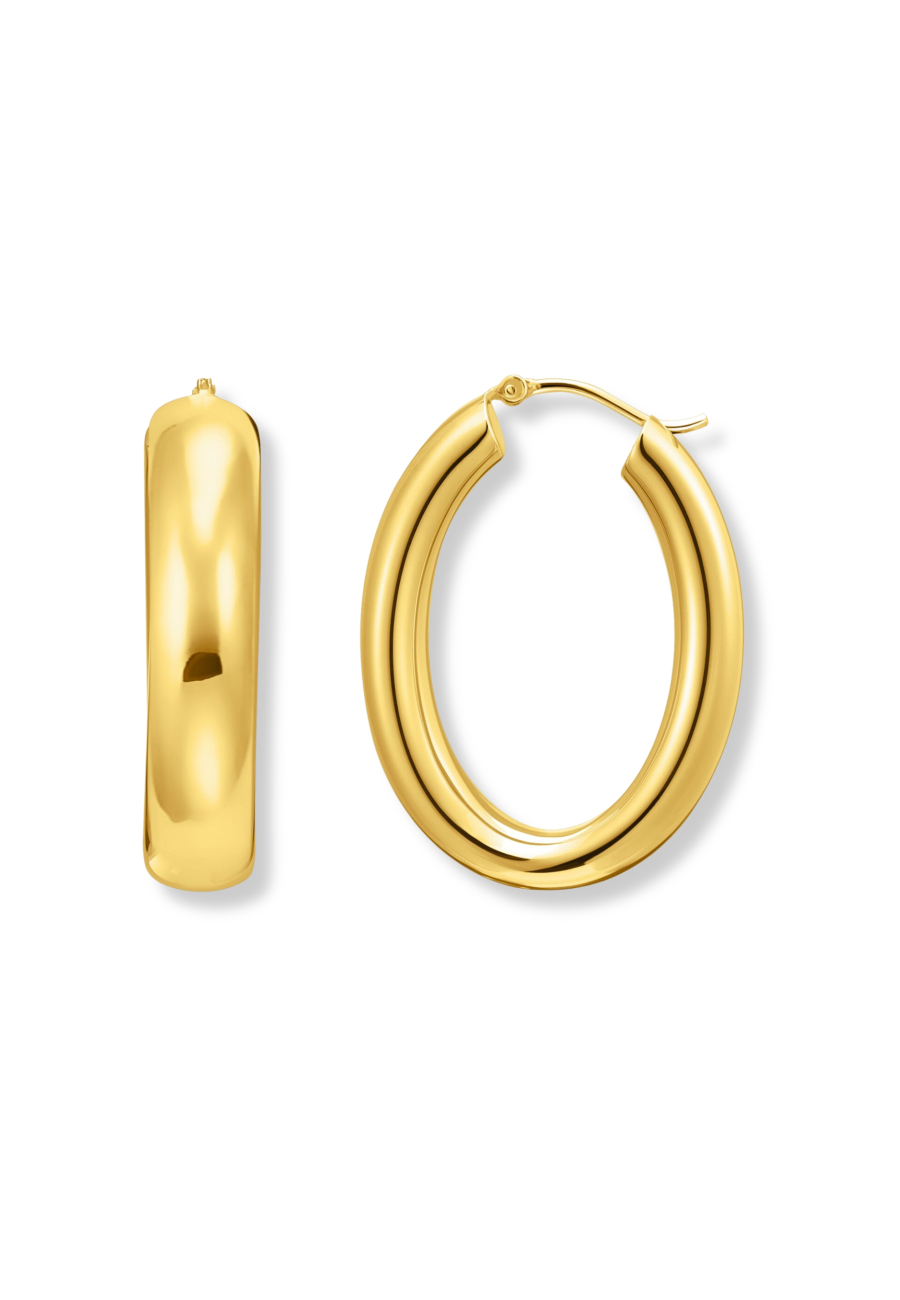 Gold-Plated Big Chunky Hoop Earrings