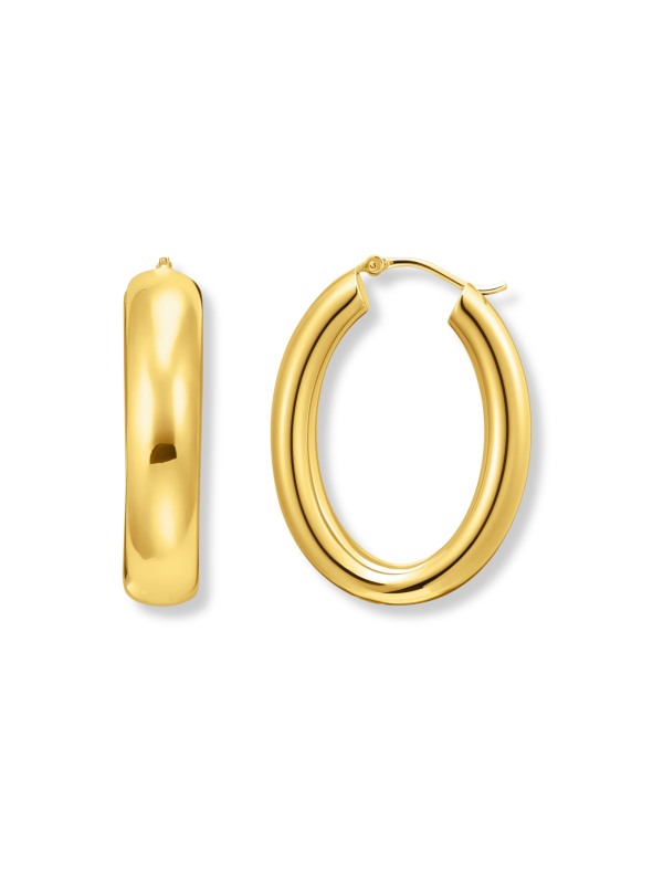 Gold-Plated Big Chunky Hoop Earrings
