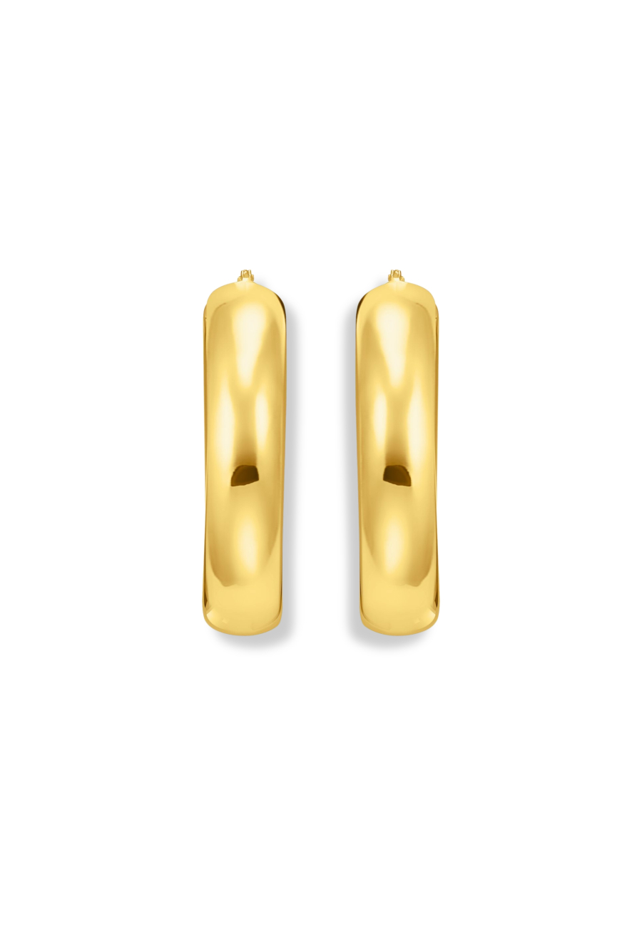 Gold-Plated Big Chunky Hoop Earrings