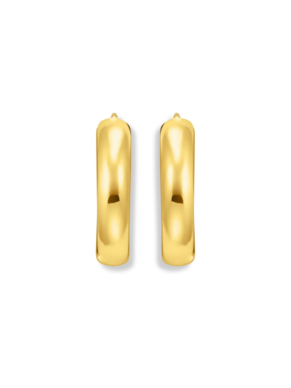 Gold-Plated Big Chunky Hoop Earrings