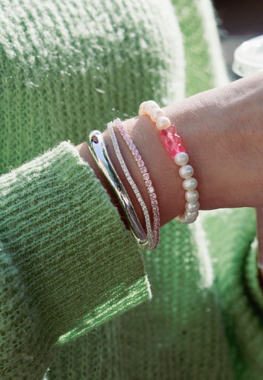 Silver Tennis Bracelet With White Zirconia