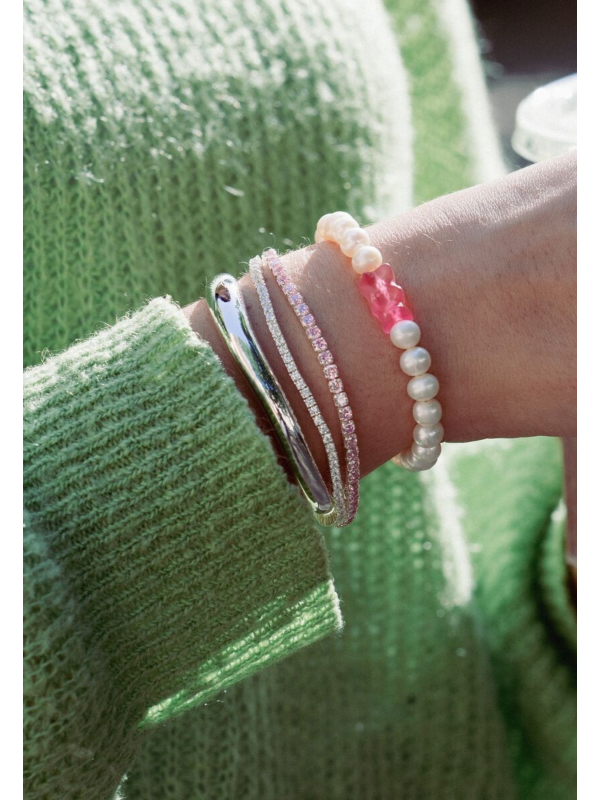 Silbernes Tennisarmband mit Weißen Zirkonia