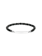 Gravierbares Armband mit Obsidian-Perlen