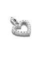 Charm-Anhänger Herz Mit Weißen Steinen – Connect Silber