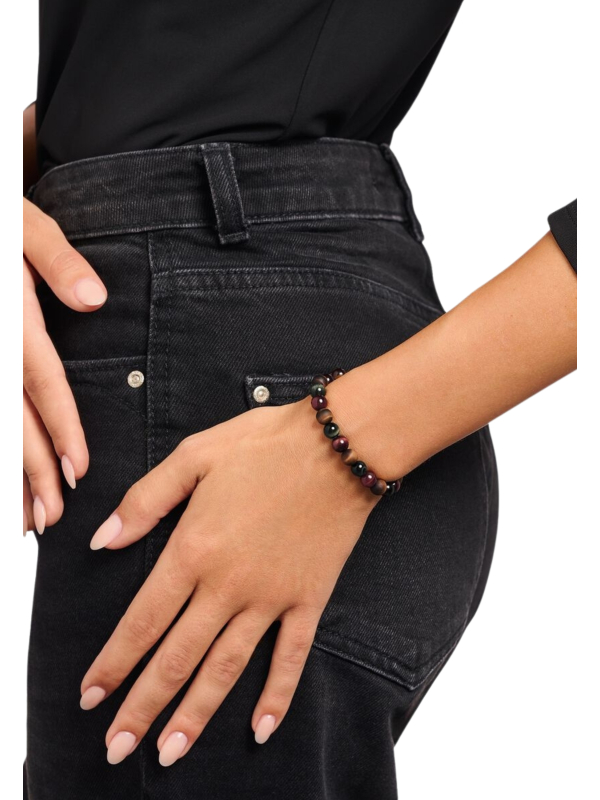 Talisman Bracelet With Tiger Eye Beads