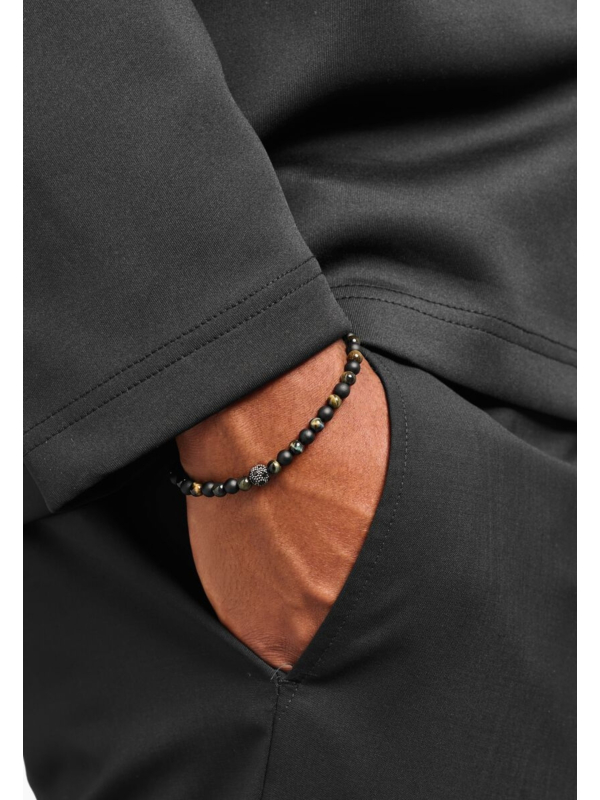 Pulsera Talismán Energía Positiva Con Cuentas De Obsidiana Y Ojo De Tigre