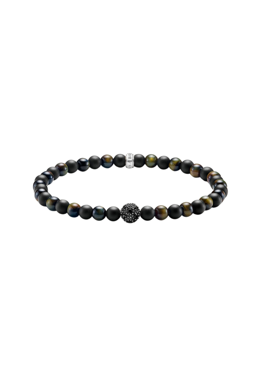 Bracelet Talisman Énergie Positive Avec Perles D’Obsidienne Et Œil De Tigre