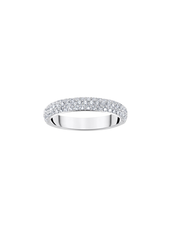 Bague Anneau En Argent Avec Zircon Blanc Et Gravure