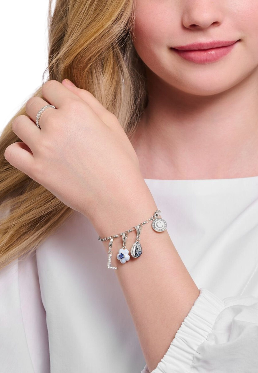 Charm-Armband Aus Silber Mit Weißer Münze