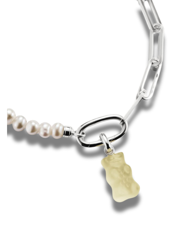 Charm Pendant Goldbears In White Connect Silver