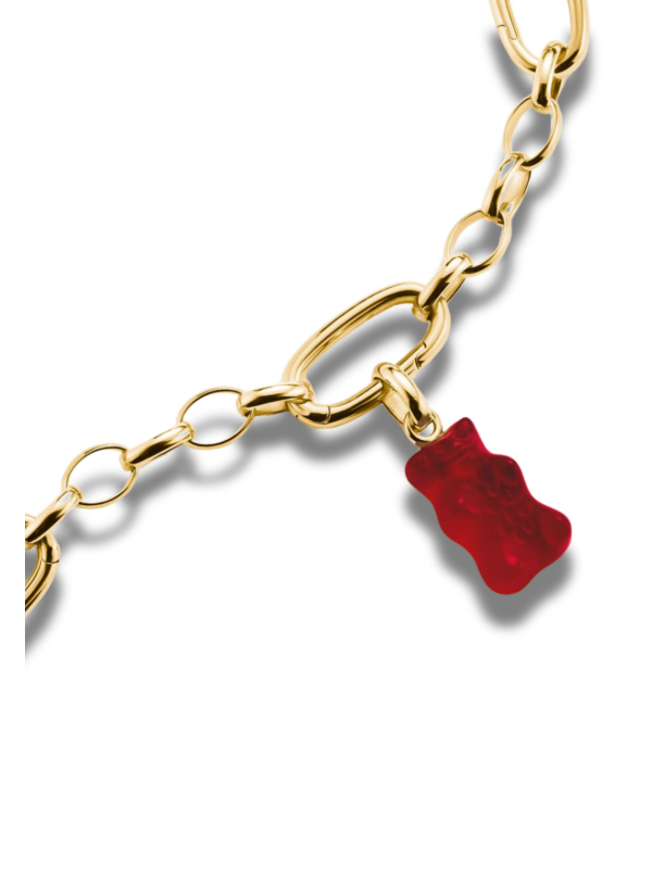 Charm Pendant Goldbears In Red Connect Gold-Plated