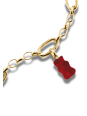 Colgante Charm Ositos De Oro En Rojo Conecta Chapado En Oro