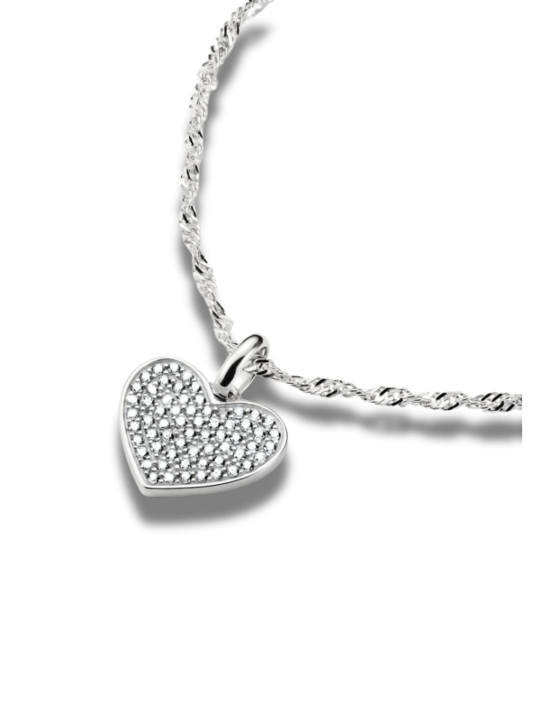 Charm-Anhänger Pavé-Herz Connect Silber