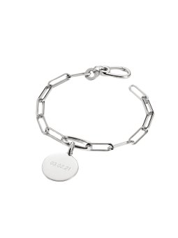 Charm-Armband Büroklammer Mit Connect-Verbindung Silber