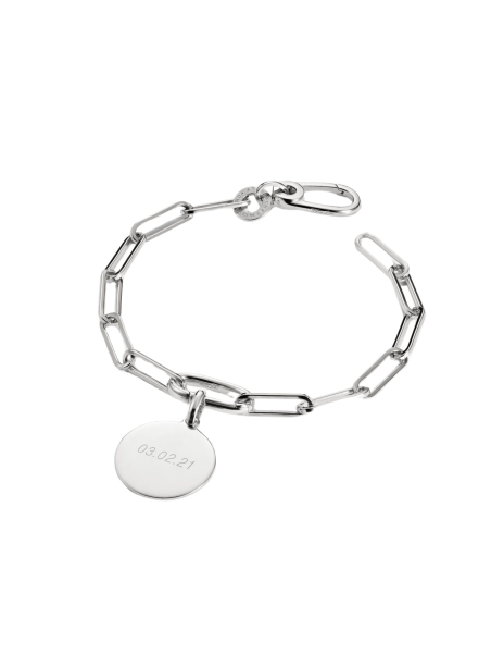 Charm-Armband Büroklammer Mit Connect-Verbindung Silber