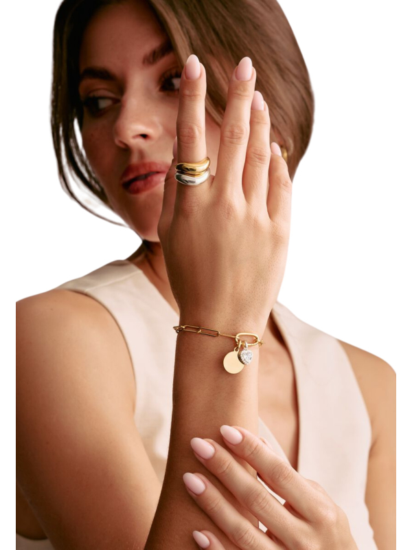 Colgante Encanto Corazón Con Piedras Conectar Plata