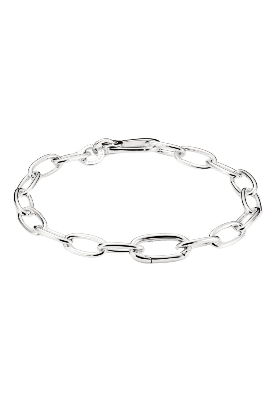 Pulsera Con Dijes Con Enlace Connect De Plata