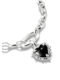Charm Pendant Black Vintage Heart Connect Silver