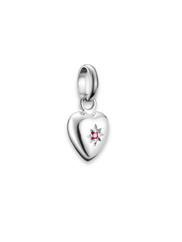 Pendentif Charm Cœur Avec Étoile Connect Argent