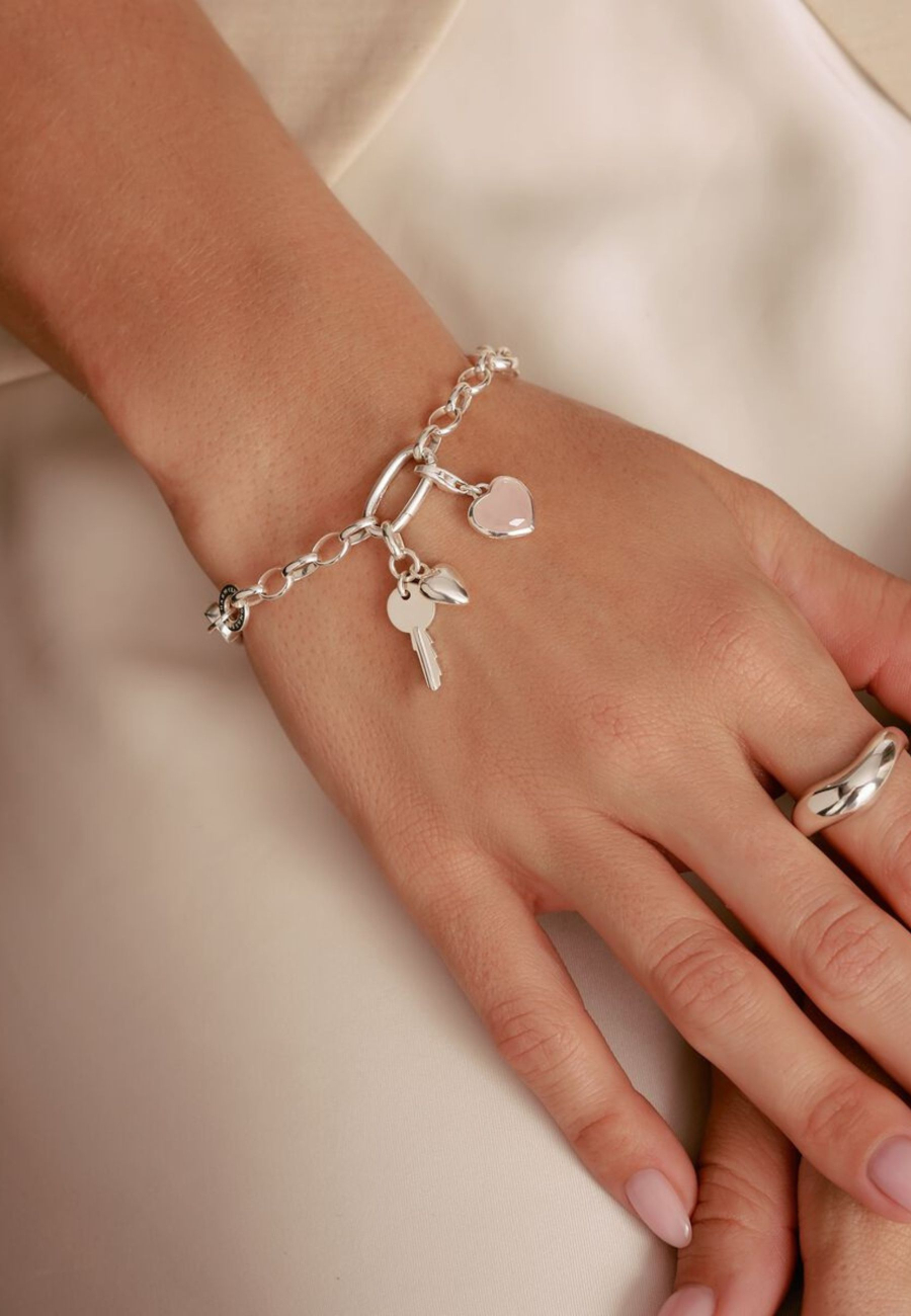 Charm-Anhänger Schlüssel Mit Herz Connect Silber