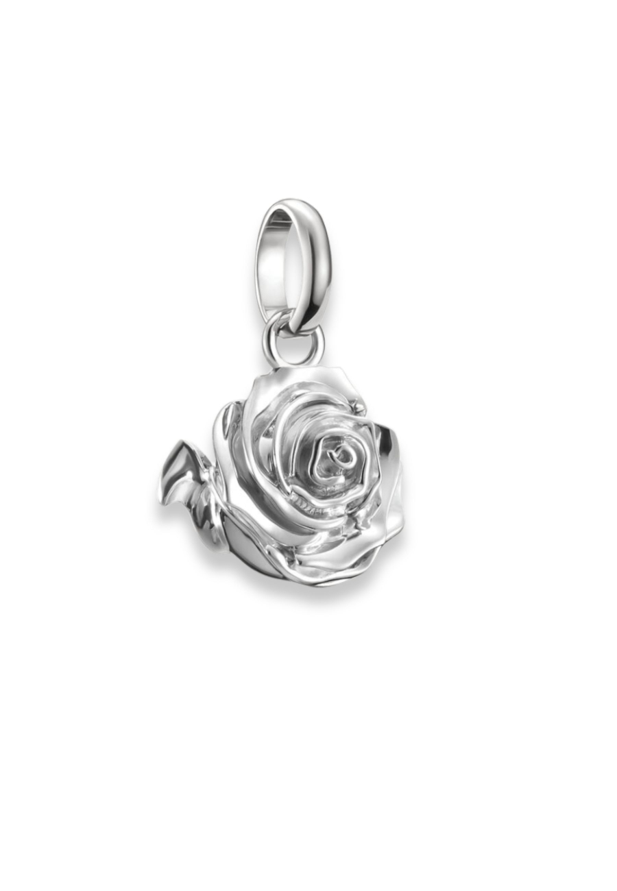 Charm-Anhänger Rosenblüte Connect Silber