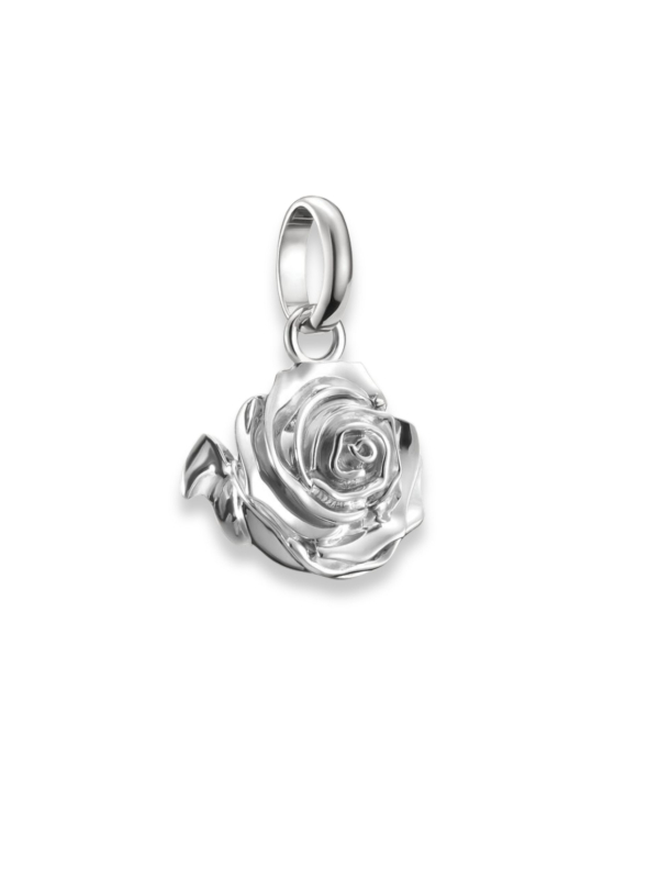 Charm-Anhänger Rosenblüte Connect Silber