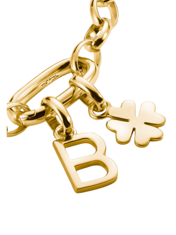 Colgante Charm Trébol De La Suerte Connect Chapado En Oro