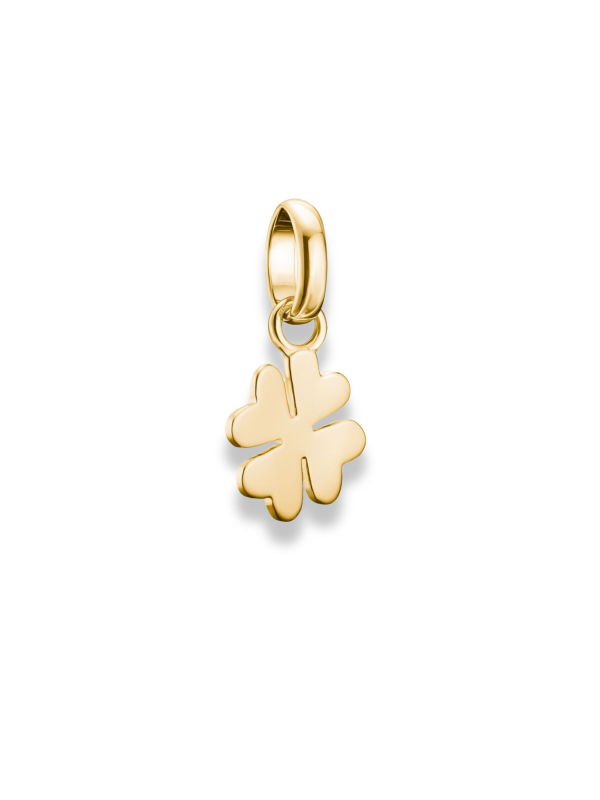 Pendentif Charm Trèfle À Quatre Feuilles Connect Doré À L’or Fin