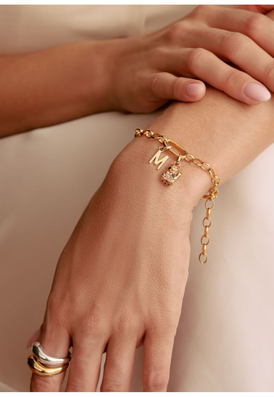 Charm-Armband mit vergoldetem Connect-Glied
