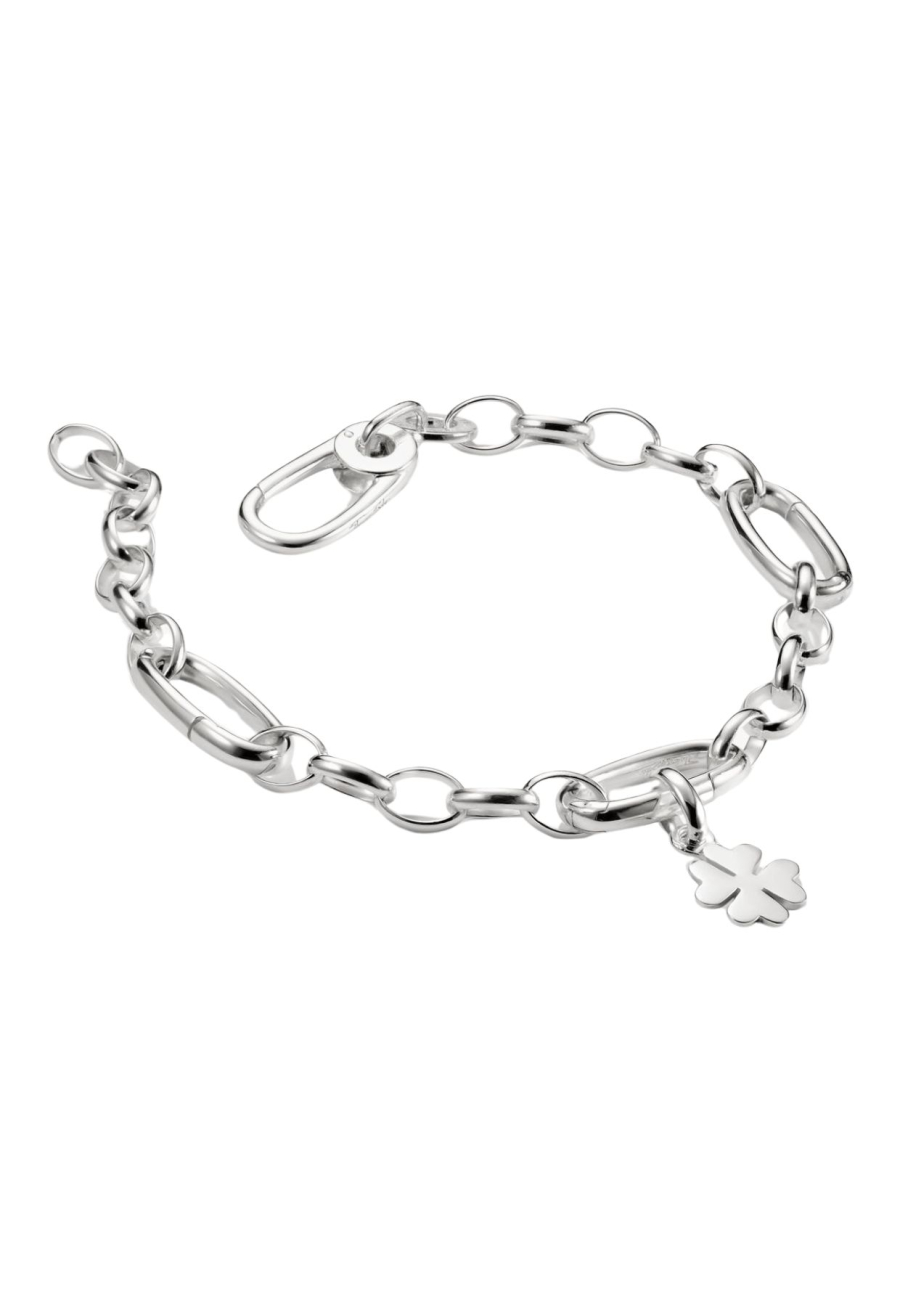 Pulsera de charms con tres eslabones Connect de plata