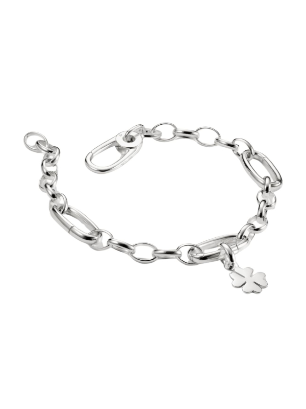 Pulsera de charms con tres eslabones Connect de plata