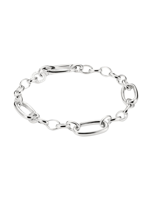 Charm bracelet with three Connect links silver