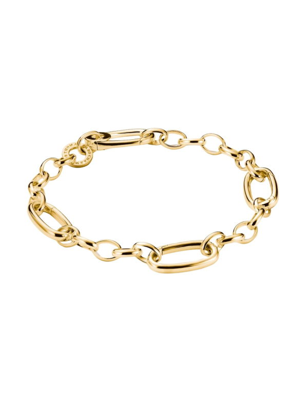 Charm-Armband mit drei vergoldeten Connect-Gliedern