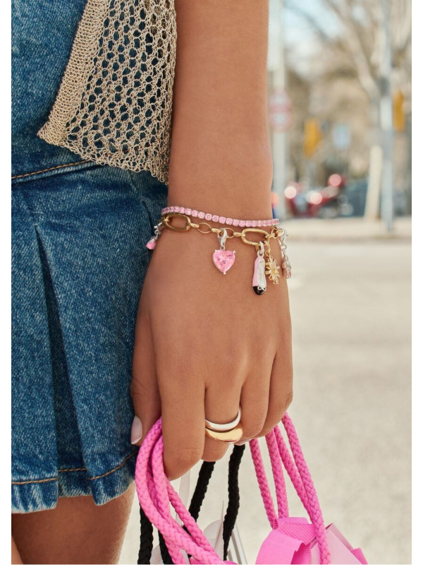 Charm-Armband mit drei vergoldeten Connect-Gliedern