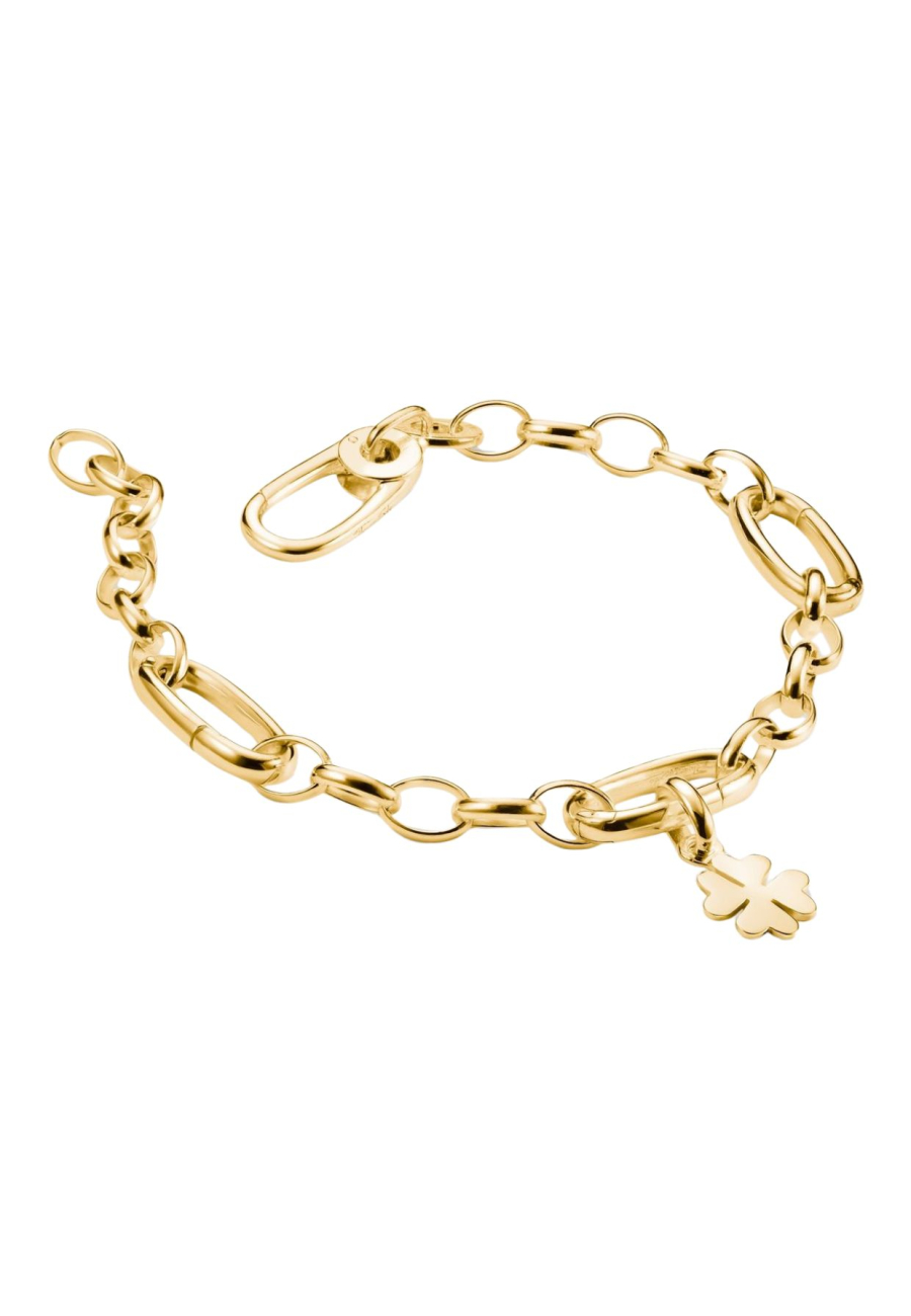 Charm bracelet with three Connect links gold-plated