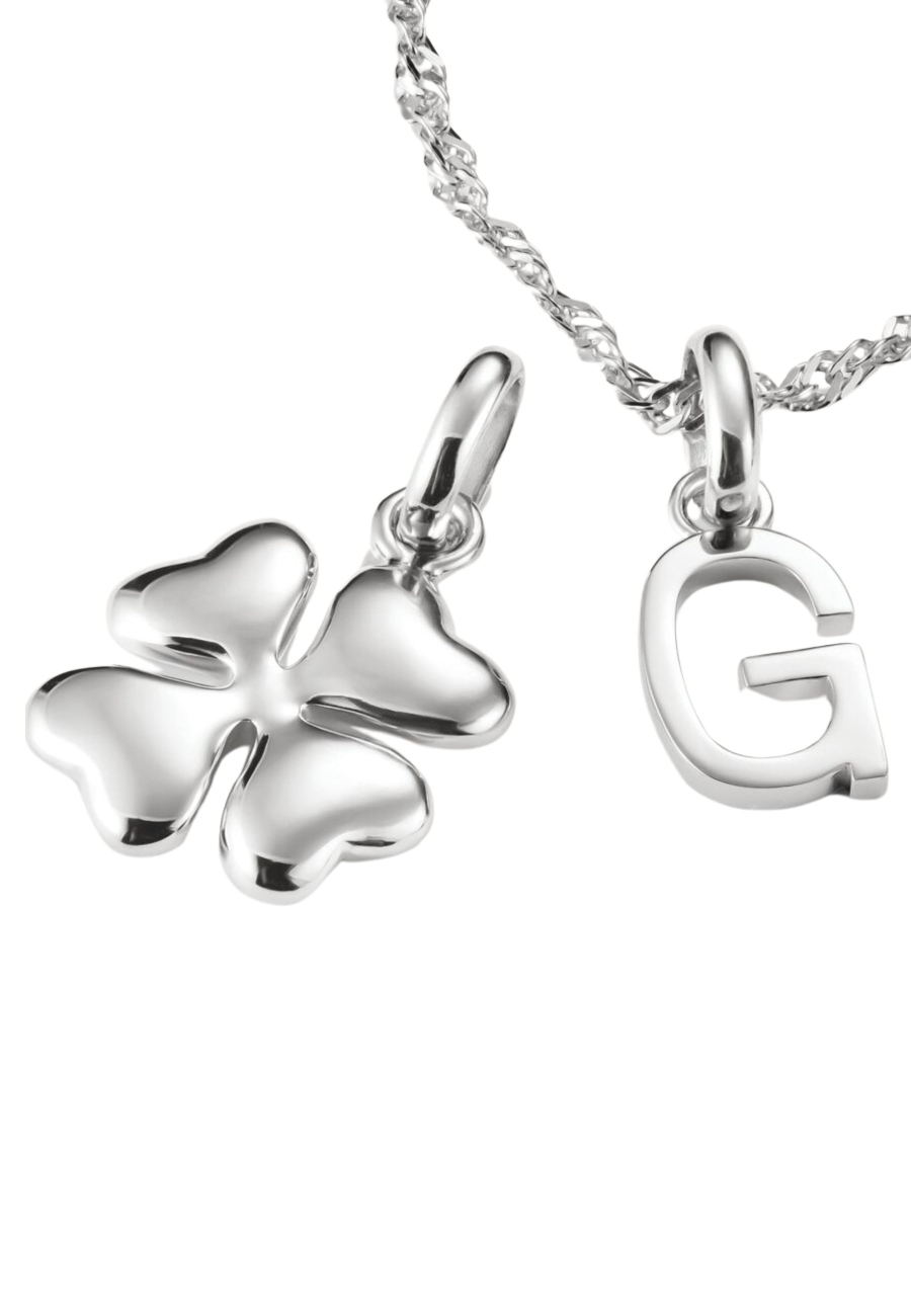 Charm-Anhänger Glücksklee Mit Steinen Connect Silber