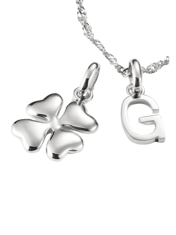 Charm-Anhänger Glücksklee Mit Steinen Connect Silber