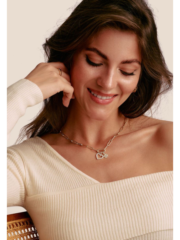 Charm-Anhänger Glücksklee Connect Silber