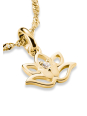 Charm pendant lotus flower with stones Connect gold-plated