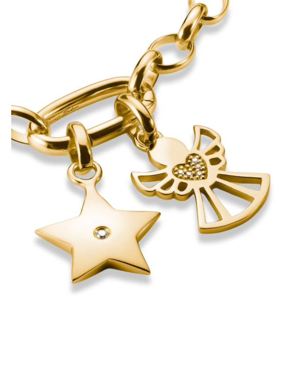 Charm pendant star with white stone Connect gold-plated