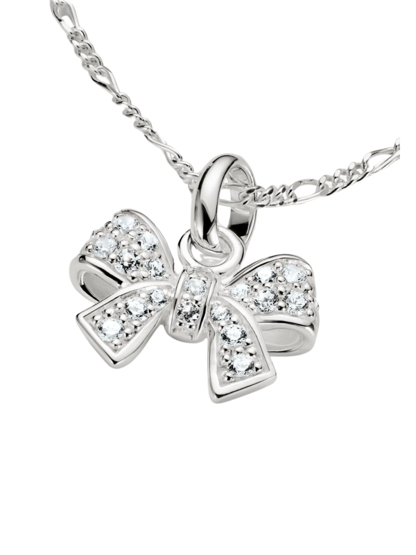 Colgante Charm Lazo con Piedras Connect Plata