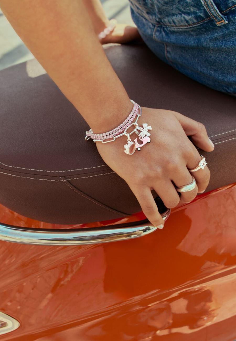 Charm Pendentif Nœud avec Pierres Connect Argent